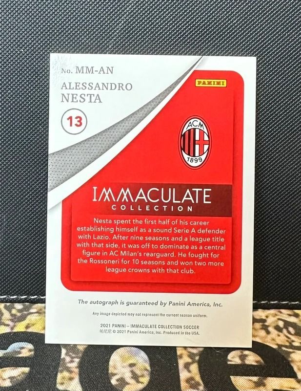 Alessandro Nesta Ac Milan Soccer Trading Card 2